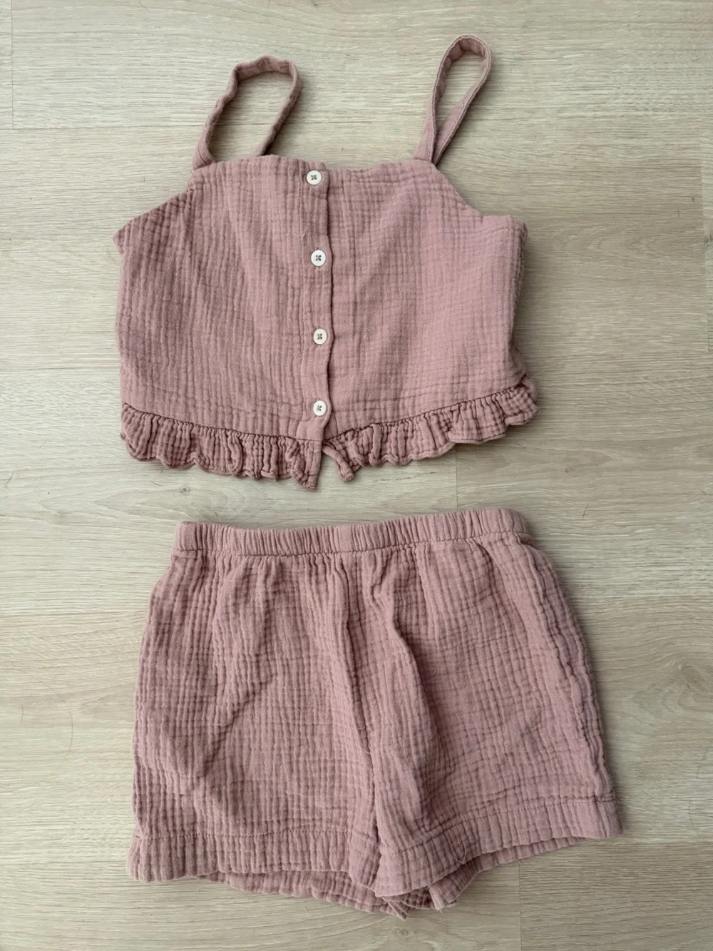 H&M Girls Gauze Two-Piece Set — Tank Top & High Waist Shorts
